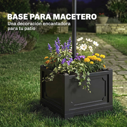Farol De Jardín Outsunny Pp, Abs, Acero Inoxidable, Aleación De Aluminio Negro 60x55x189 Cm_4