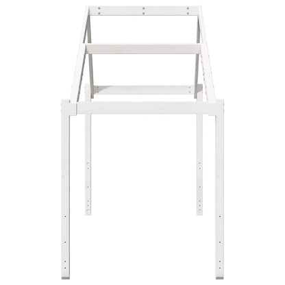 Techo De Cama Infantil Madera Maciza Blanco 203x80,5x142 Cm_4