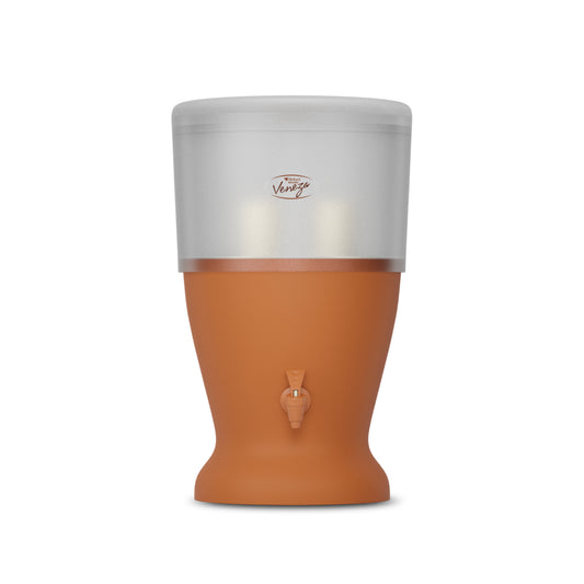 Filtro De Agua Stéfani Veneza 8l Arcilla Natural – 16 L Total (8 L Filtrados + 8 L Reserva) – 51 Cm Alto X 29,5 Cm Ø_0