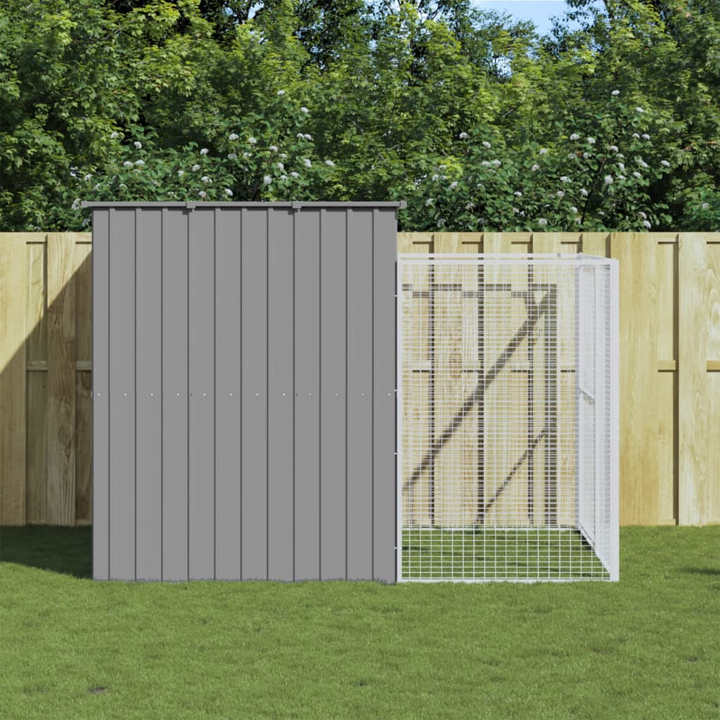 Caseta Perros Corral Acero Galvanizado Gris Claro 214x253x181cm_1