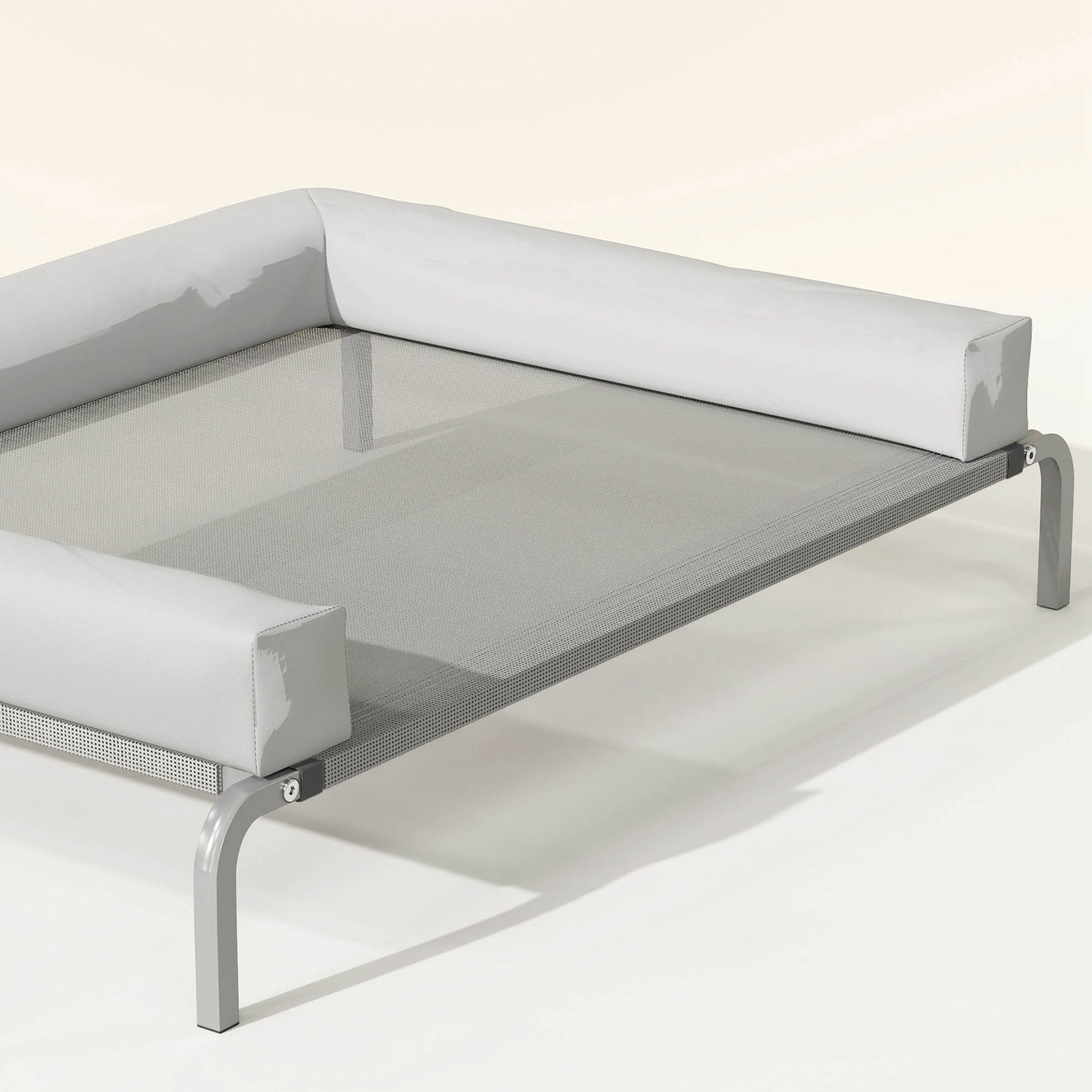 Pawhut Cama Elevada Para Perros Transpirable Con Refuerzos Extraíbles Gris Claro_3