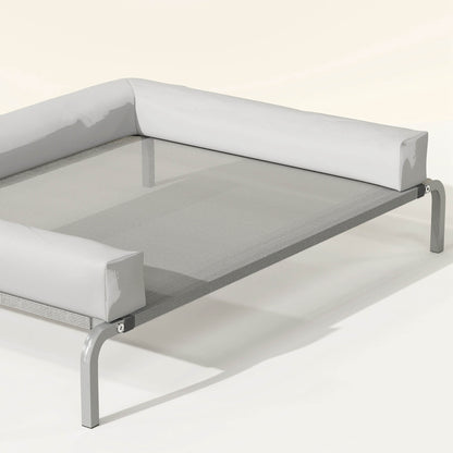Pawhut Cama Elevada Para Perros Transpirable Con Refuerzos Extraíbles Gris Claro_3