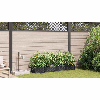 Macetero De Jardín 4 Uds. Negro 160 X 40 X 22 Cm Pp_3
