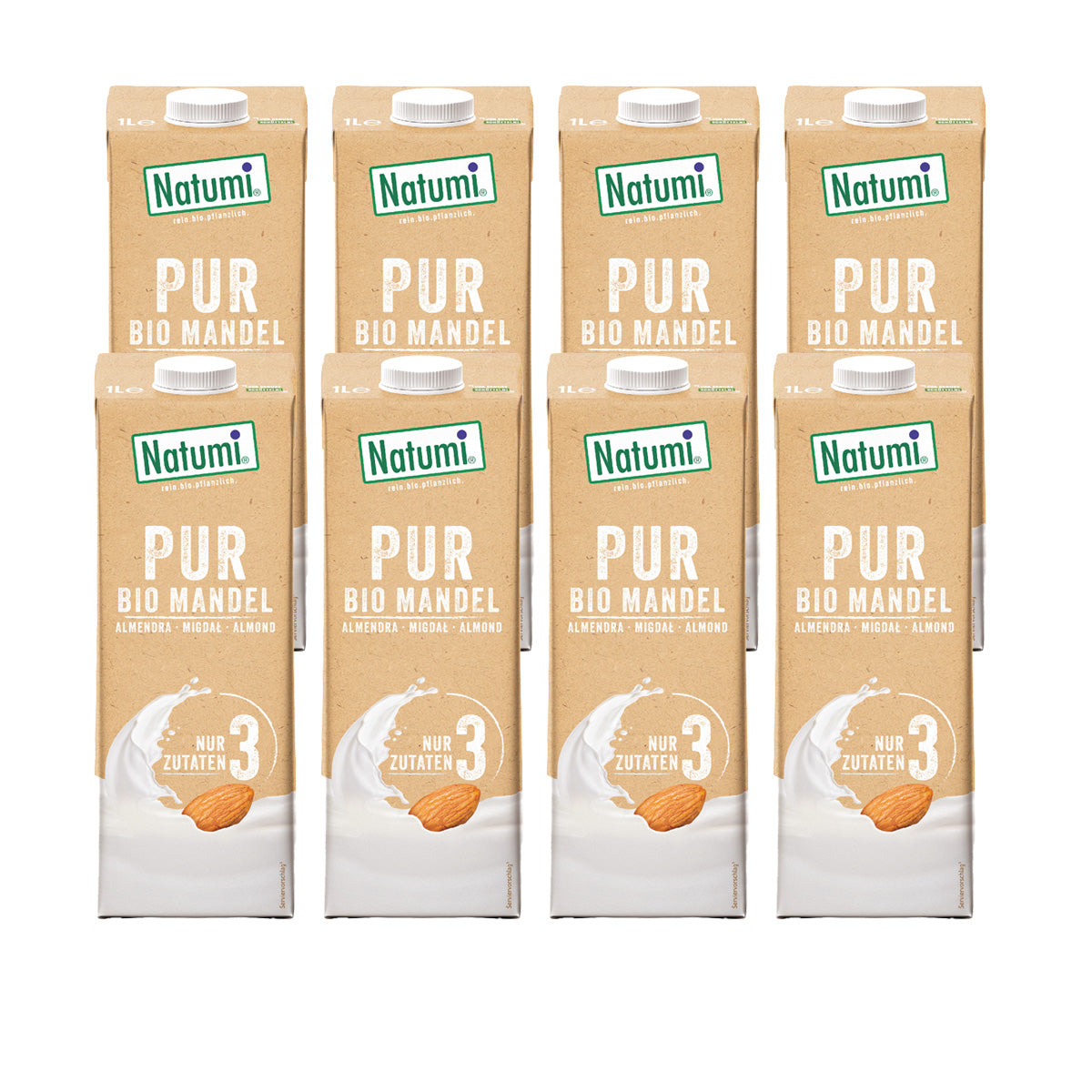 Pack 8x Bebida de Almendra Premiun & Pure BIO Natumi 1 L