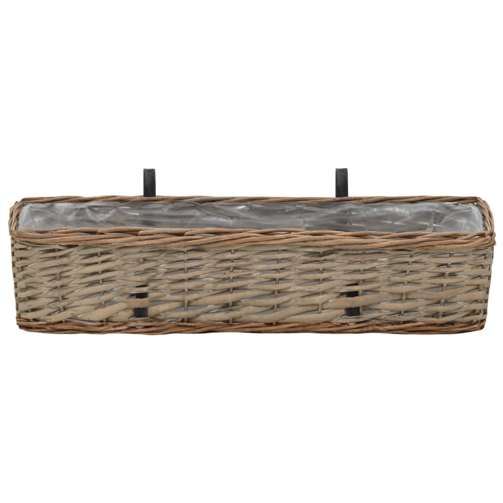 Jardinera Para Balcón Con Forro De Pe 2 Unidades Mimbre 60 Cm_2
