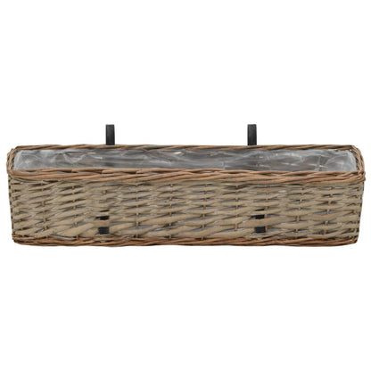 Jardinera Para Balcón Con Forro De Pe 2 Unidades Mimbre 60 Cm_2