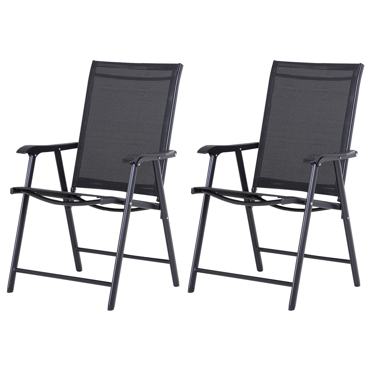 Outsunny Conjunto De 2 Sillas Plegables Con Reposabrazos Para Jardín O Terraza_0