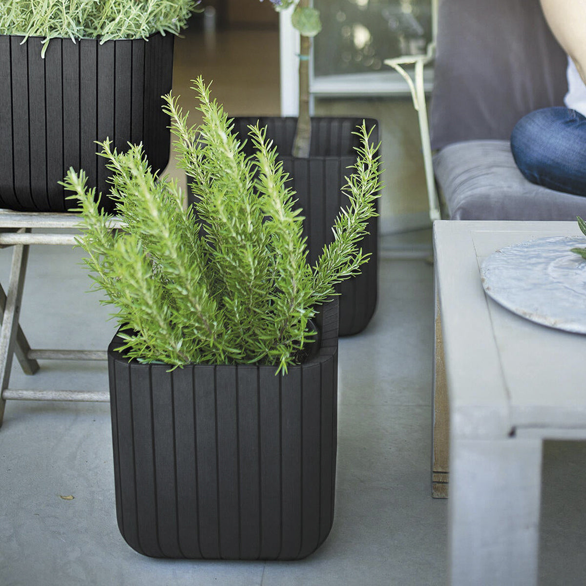Keter Set 2x Macetero Polyal Wood Planter - 40x40x40 Cm Y 50l - Marrón_2