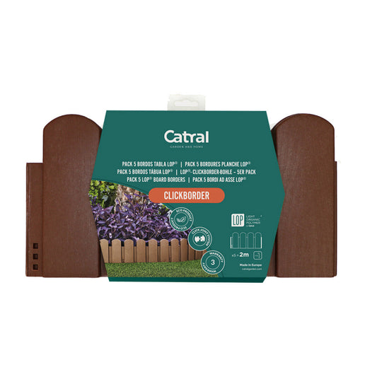 Pack 5 Bordos Tabla Clickborder Lop Marrón Para Jardín 0,4x0,2 M / Multicolor_0