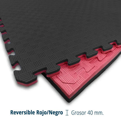 Artatami® Tatami Puzzle 1x1x40 mm Rojo - Negro Pack Ahorro【4 Unidades】 Alta Densidad EVA – Judo, BJJ, MMA y Lucha_4
