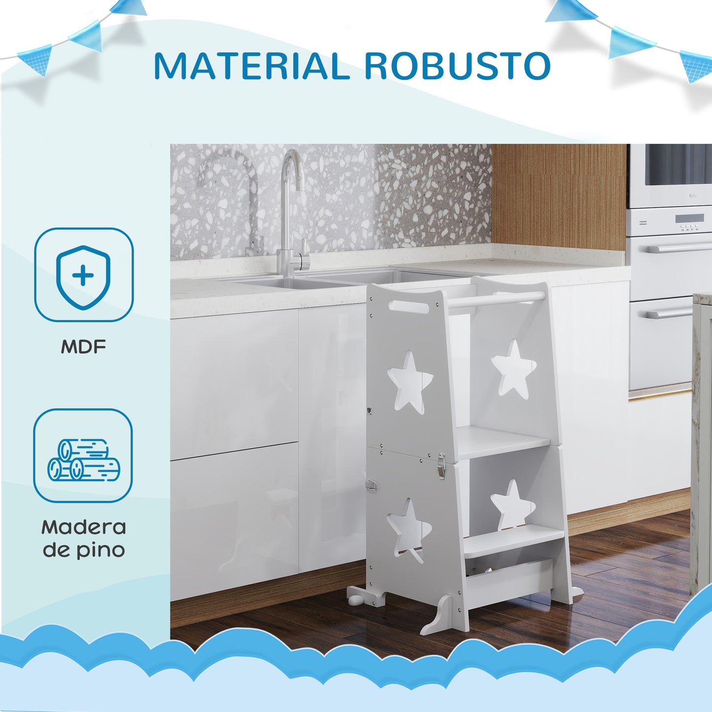 Aiyaplay Torre De Aprendizaje Convertible En Mesa Y Silla 60x44,5x86 Cm Blanco_5