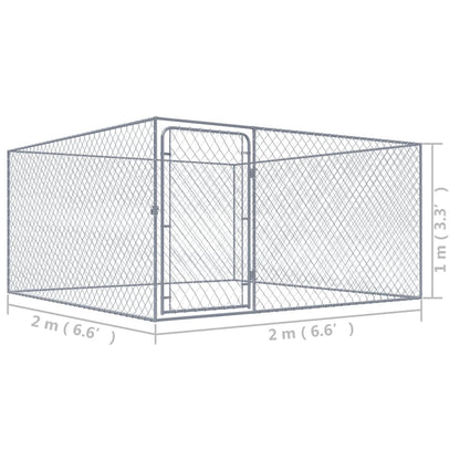 Perrera De Exterior De Acero Galvanizado 2x2x1 M_4