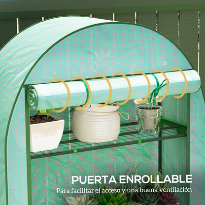 Outsunny Invernadero De Exterior Con 4 Estantes Puerta Enrollable 105x45x160 Cm_5