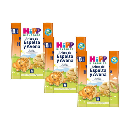 Pack x 3 Snacks Infantiles de Avena y Espelta Bio +8 meses HiPP 30 g