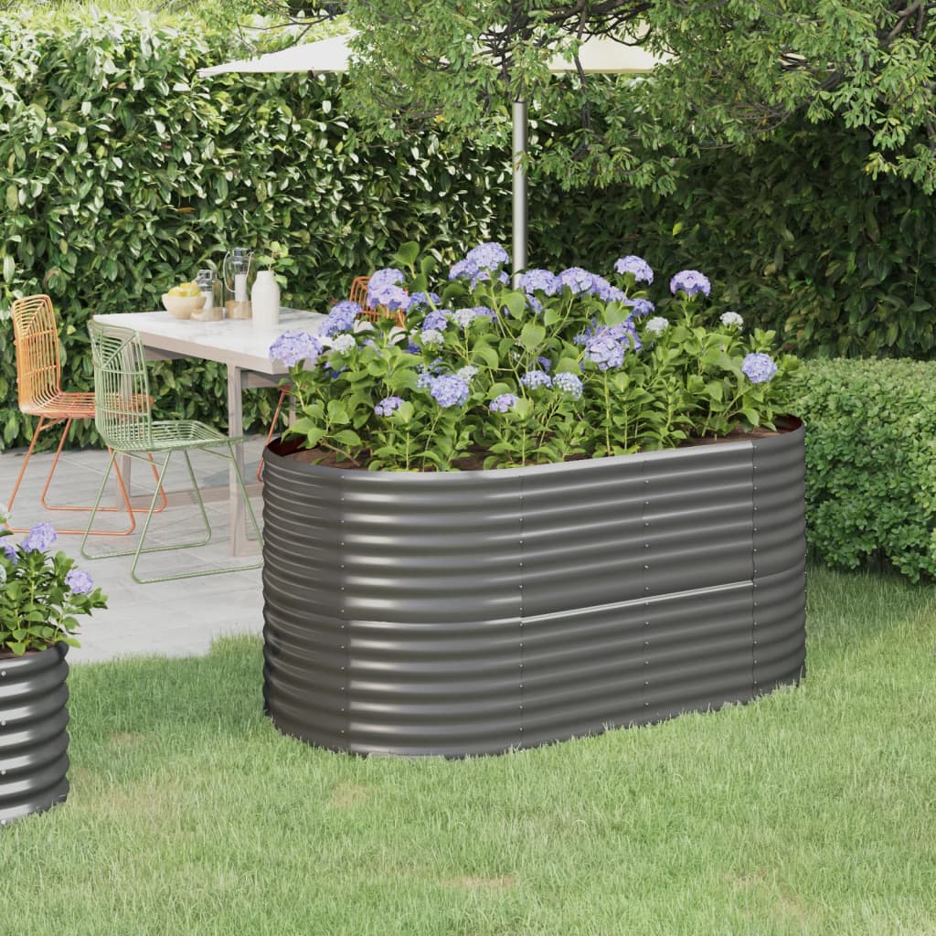 Jardinera Arriate Acero Galvanizado Gris 152x80x68 Cm_1