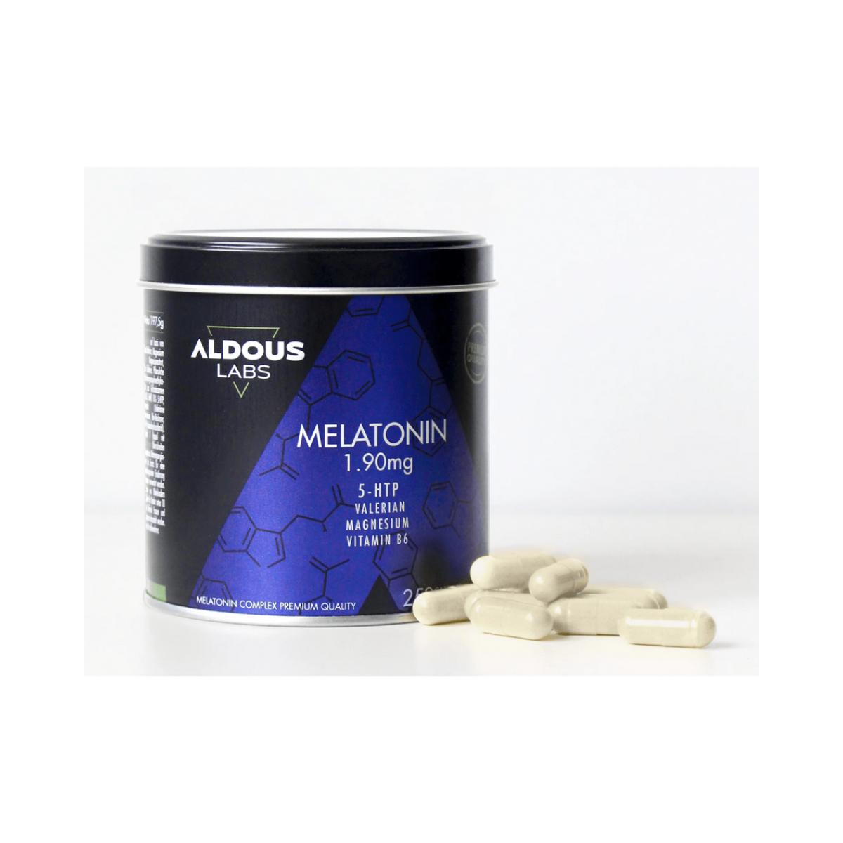 Melatonina con Magnesio, 5-HTP, Valeriana y Vitamina B6, 250 caps. Aldous Labs