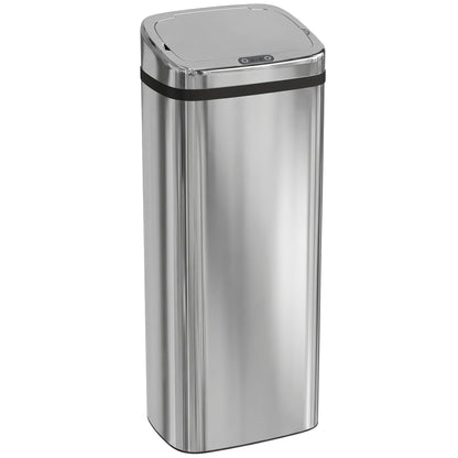 Caixote De Lixo Homcom Prata Aço Inoxidável E Abs 33x25x84cm_0