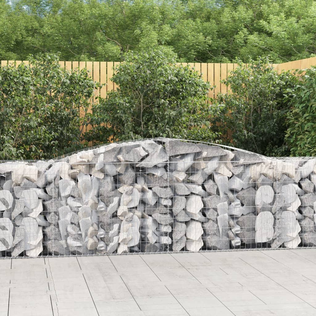 Cestas De Gaviones 10 Uds Forma De Arco Hierro 400x50x80/100 Cm_1