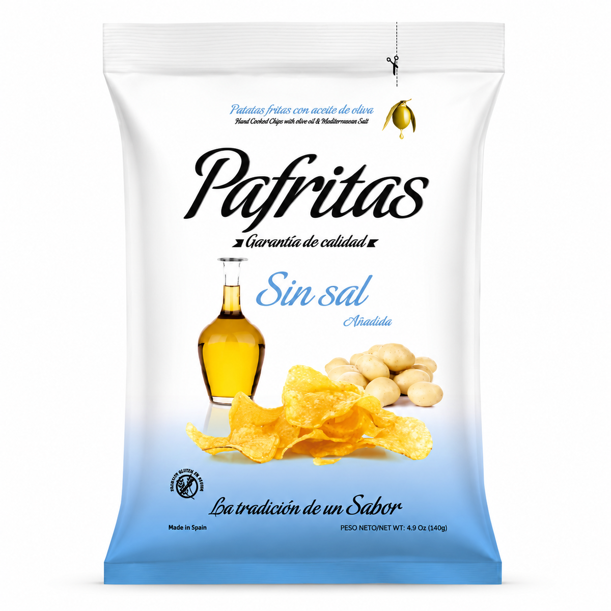 Patatas Fritas Artesanas Sin Sal | Pack 6 Bolsas Con Aove | 6x140g | Snack Gourmet_0
