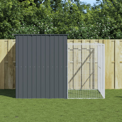 Caseta Perros Con Corral Acero Galvanizado Gris 214x253x181 Cm_1