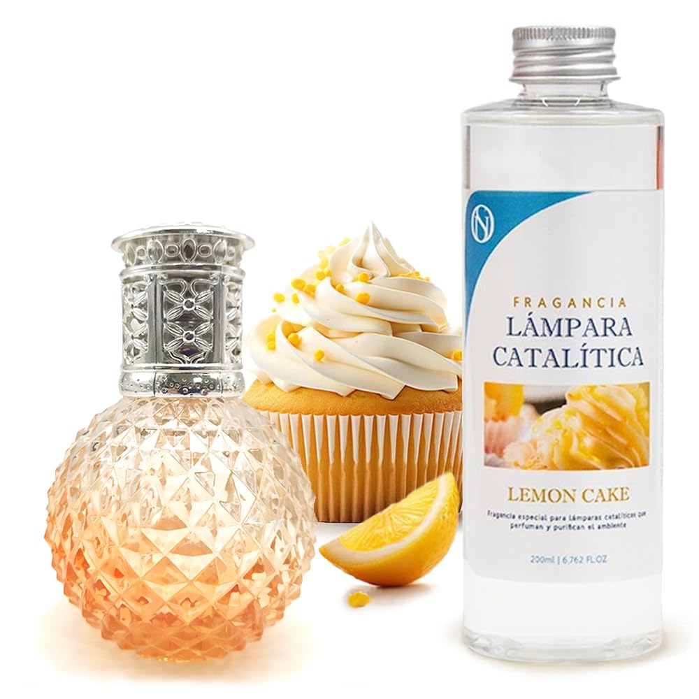 Lámpara Catalítica Orange Diamonds + Aroma Lemon Cake 500 Ml - Elimina Malos Olores, Impurezas Y Perfuma_0