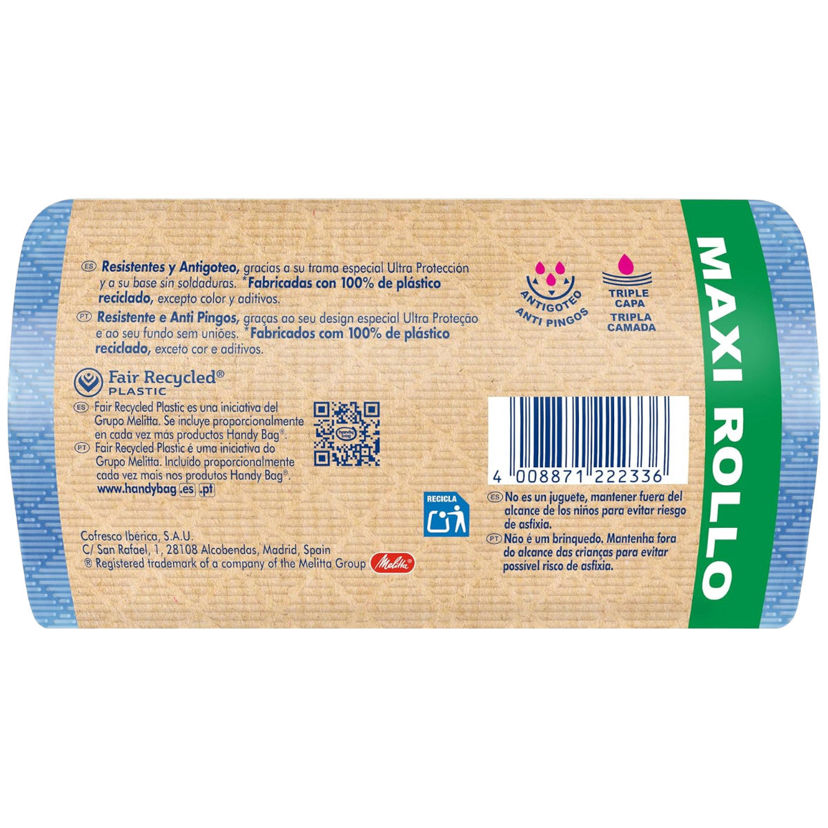 Bolsas basura Antigoteo Maxi 30L Handy Bag 20 uds 100% recicladas