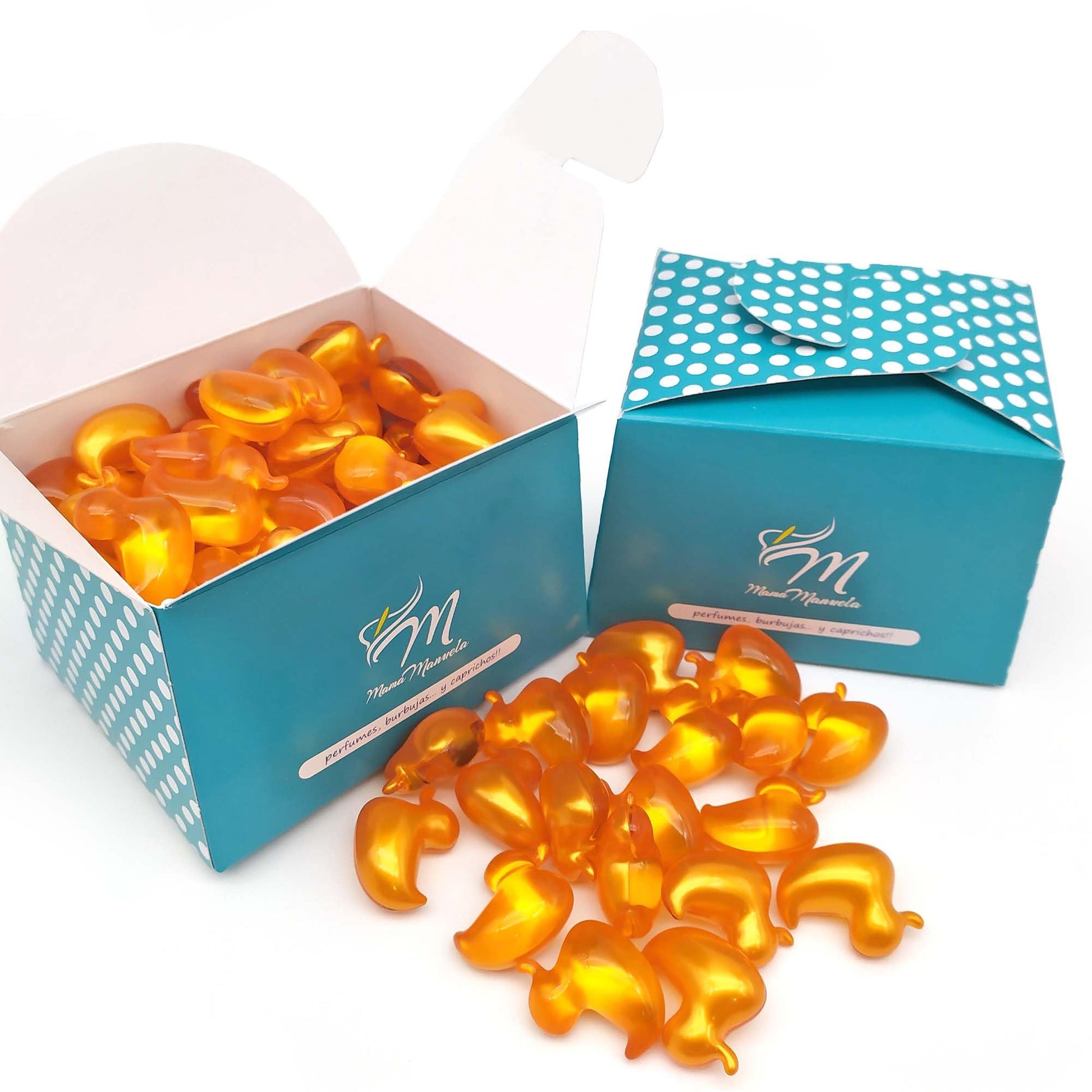 Caja 40 Perlas De Baño Con Aroma A Vainilla - Con Aceite De Soja - Hidratante Y Aromática - Forma Pato_0