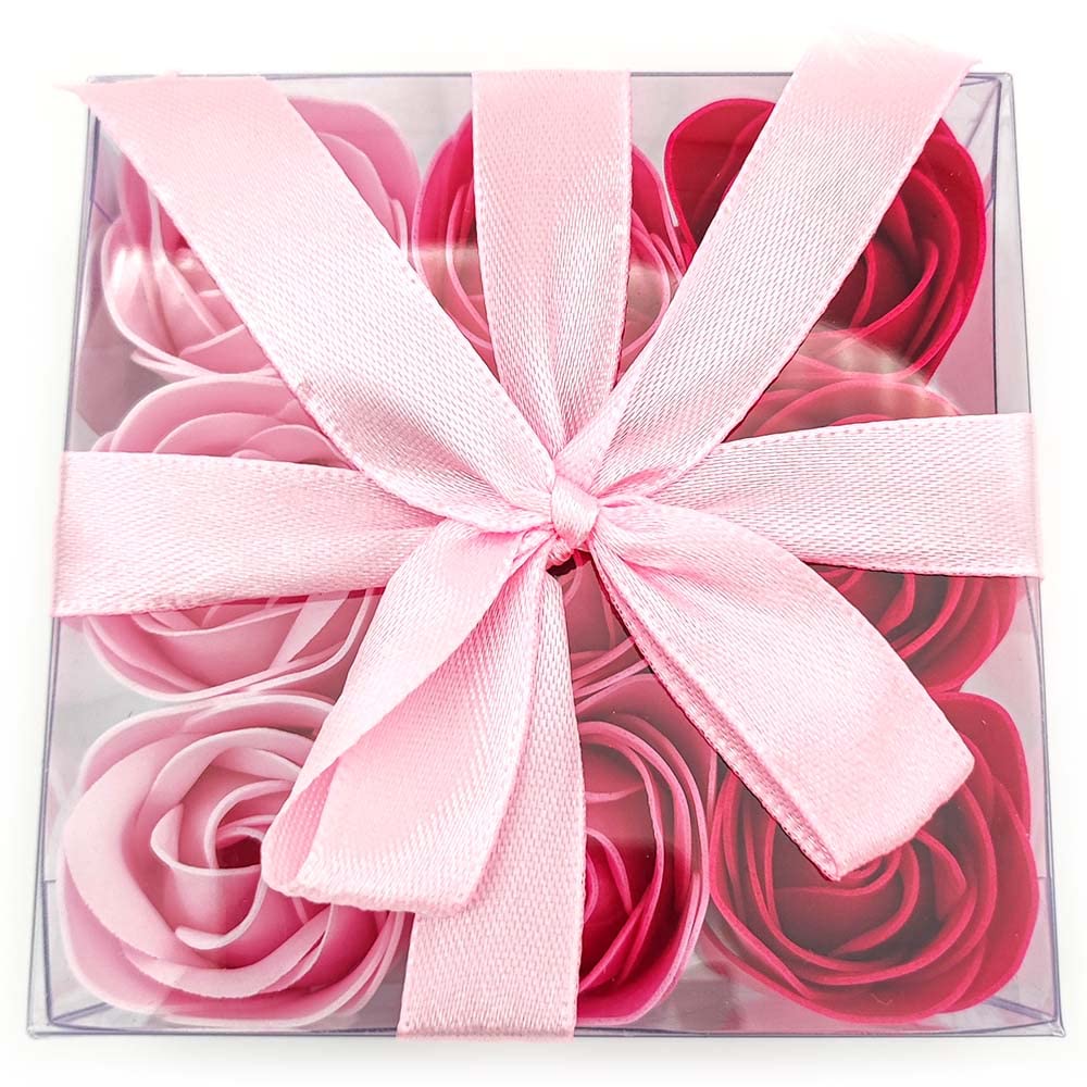 Pack 20 Cajas 9 Rosas De Jabón (rosa) - Flores Con Pétalos De Jabón Perfumados - Regalo Original Para Días Especiales_2