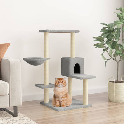 Rascador Para Gatos Con Postes De Sisal Gris Claro 95 Cm_1