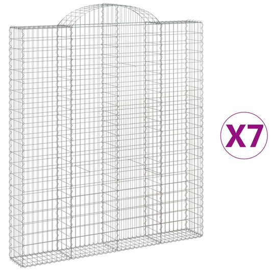 Cestas De Gaviones 7 Uds Forma De Arco Hierro 200x30x220/240 Cm_0