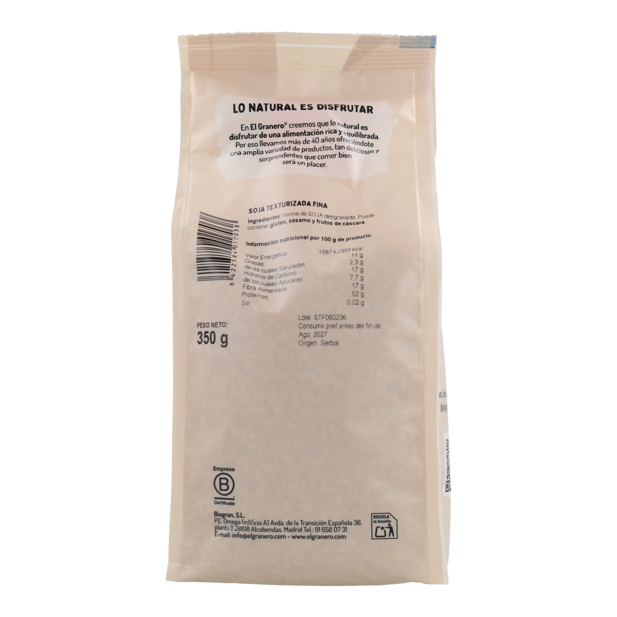 Soja Texturizada Fina 350 gr El Granero