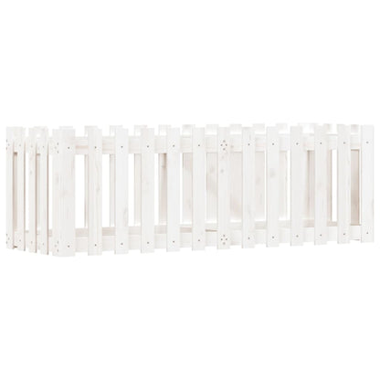 Arriate Elevado Jardín Con Valla Madera Pino Blanco 150x50x50cm_3