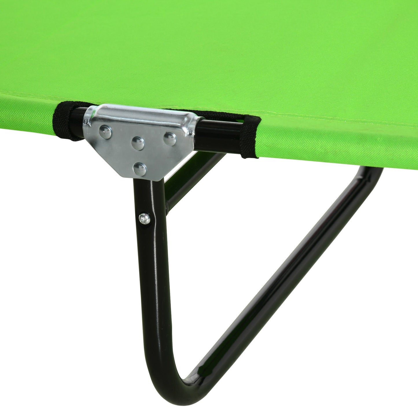 Outsunny Tumbona Plegable De Jardín Con Respaldo Ajustable Almohada Acero Verde_4