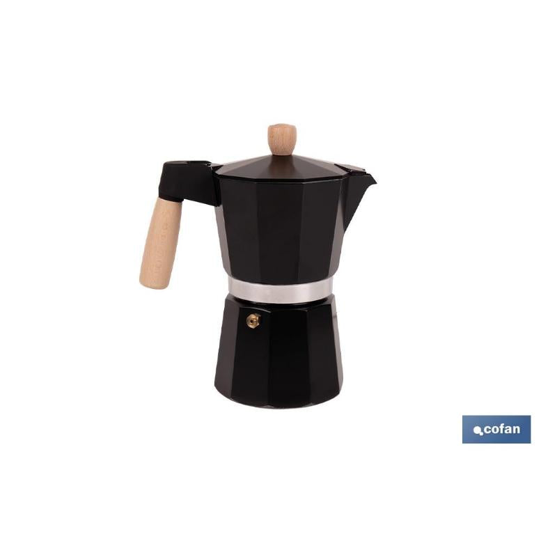 Cafetera Italiana De Inducción Negra 6 Tazas_1