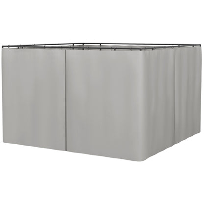 Outsunny 4 Paredes Laterales Para Cenador 3x2 M Sin Ventanas Gris Claro_0
