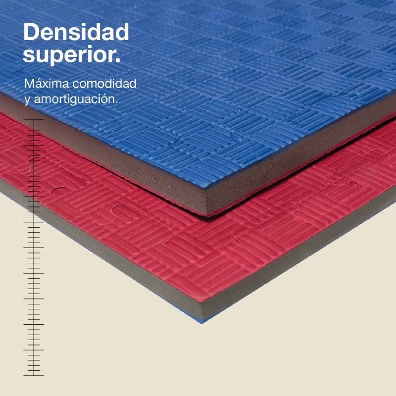 Jowy Tatami Puzzle 2,5cm 100x100cm, Pack 4 Unidades – Alta Densidad Azul/rojo_1