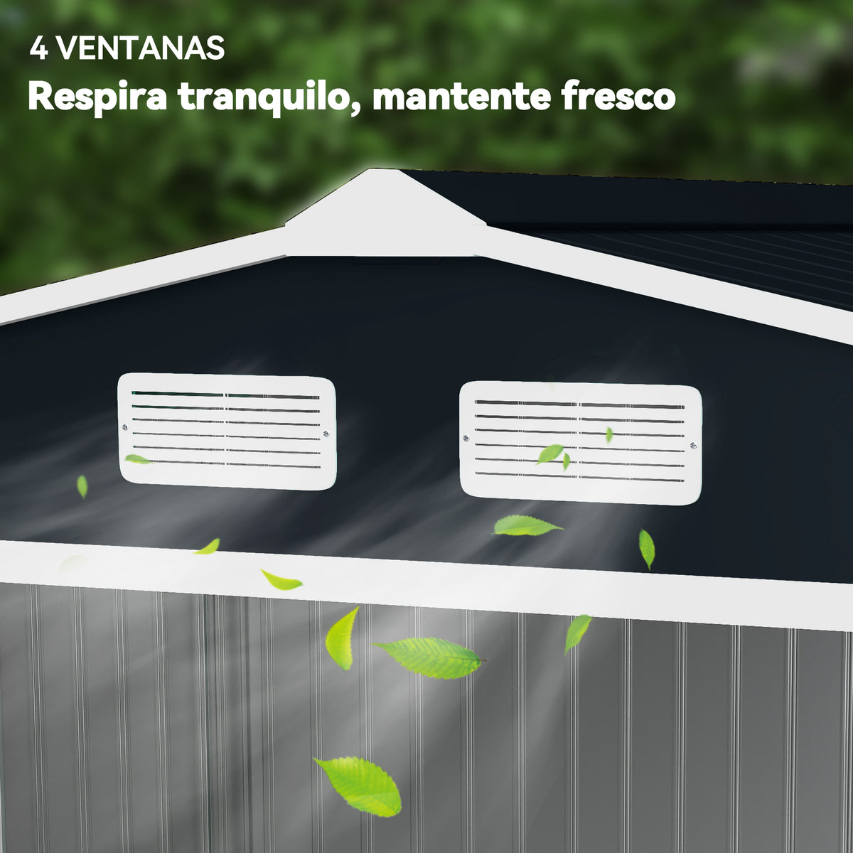 Outsunny Caseta De Jardín De Exterior 4,9 M² 277x195x192 Cm Gris Oscuro_3