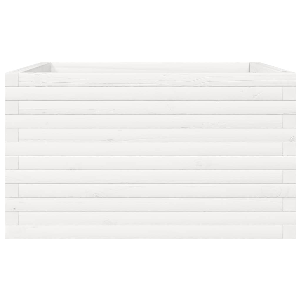 Jardinera Madera Maciza De Pino Blanco 80x80x45,5 Cm_4