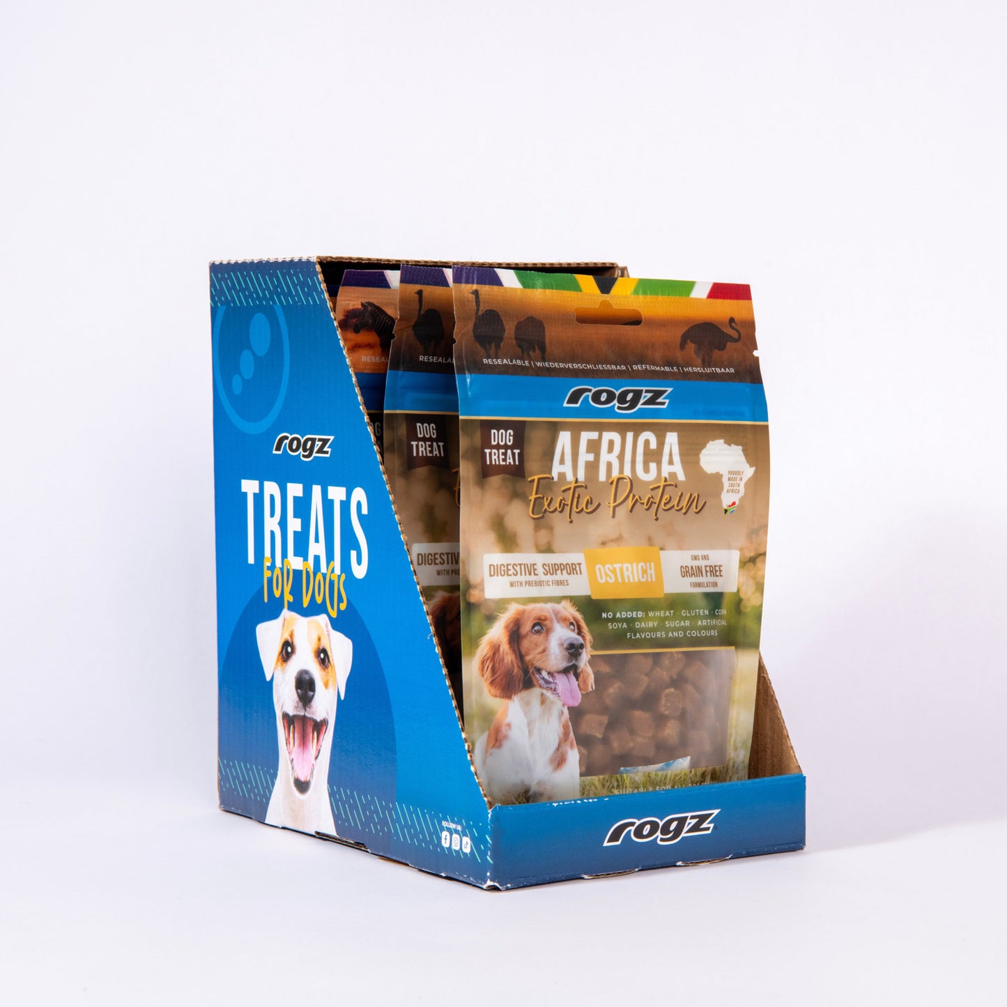 Rogz Snack Digestivo Para Perros De Avestruz 6x100g Con Prebióticos_0