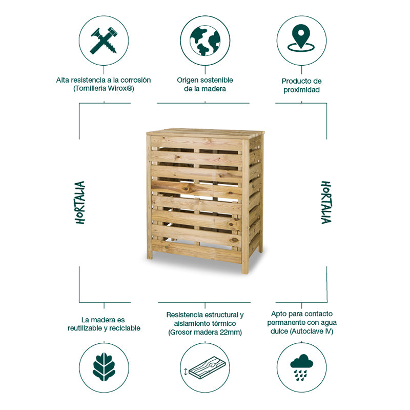 Compostador Madera Tratada Exterior Hortalia 315 L_2