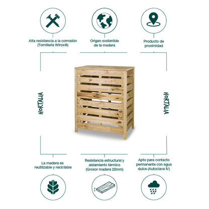 Compostador Madera Tratada Exterior Hortalia 315 L_2