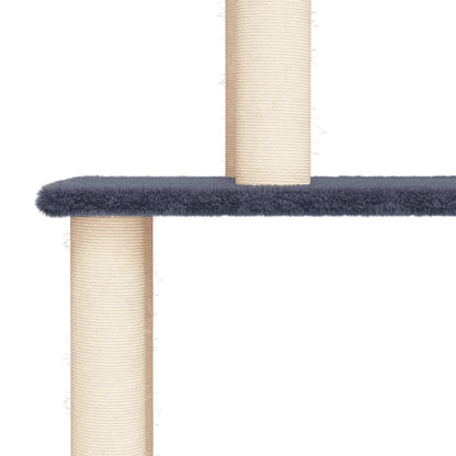 Rascador Para Gatos Con Postes De Sisal Gris Oscuro 183 Cm_4