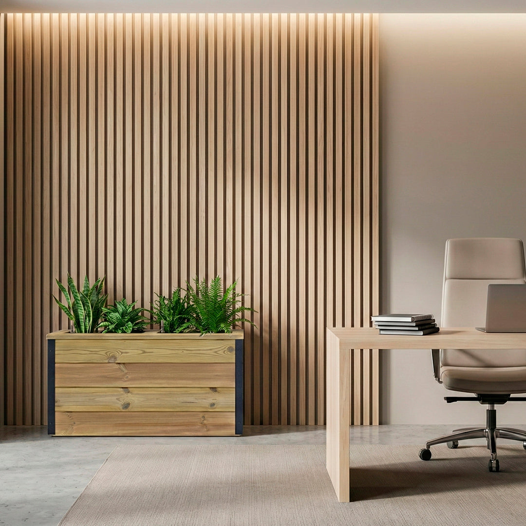 Jardinera Con Autorriego De Madera Nidum Interior Y Exterior Hortalia 75x40x40 Cm_1
