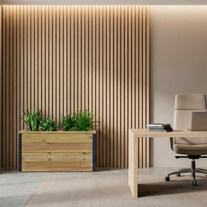 Jardinera Con Autorriego De Madera Nidum Interior Y Exterior Hortalia 75x40x40 Cm_1
