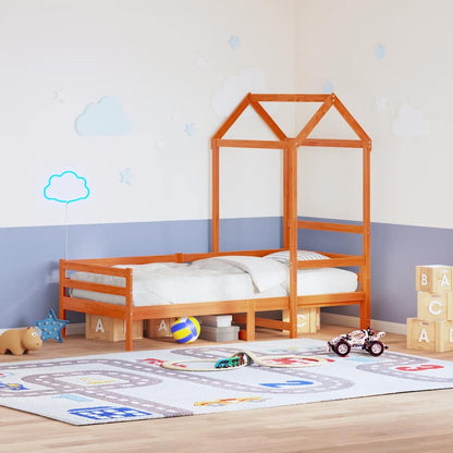 Techo De Cama Infantil Madera Maciza Marrón 108x70x176,5 Cm_1