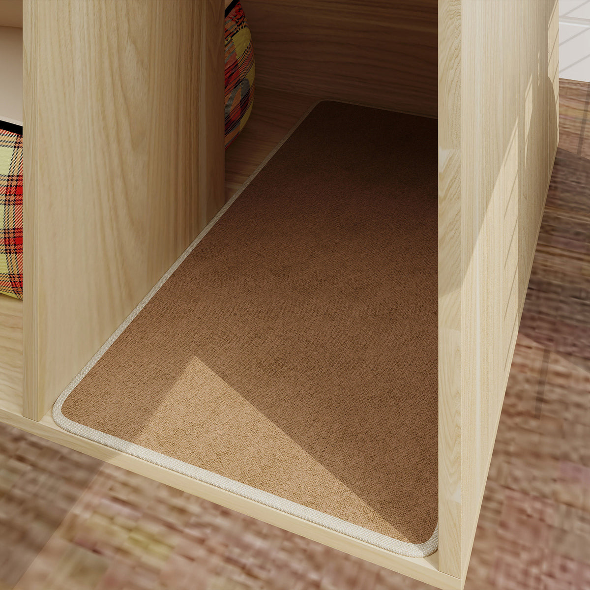 Pawhut Mueble Arenero Para Gatos Con Almohadilla Para Rascar 80x50x50 Cm Roble_3