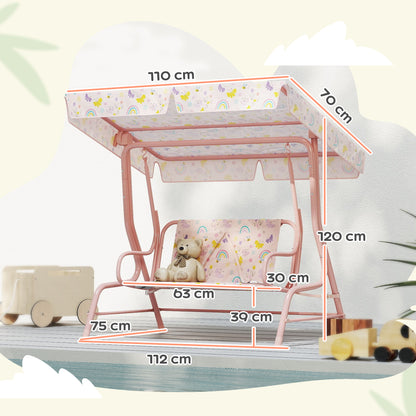Aiyaplay Columpio De Jardín Exterior Para Niños De +3 Años 112x75x120 Cm Rosa_2