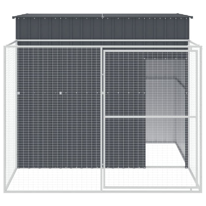 Caseta Perros Con Corral Acero Galvanizado Gris 214x253x181 Cm_2