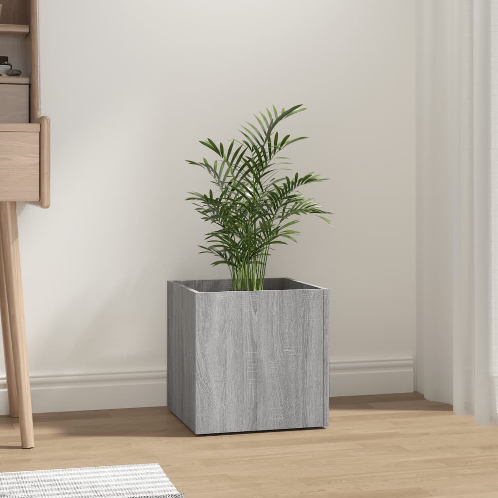 Jardinera Sonoma Gris 40x40x40 Cm Madera De Ingeniería_2
