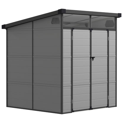 Outsunny Cobertizo De Jardín 3,24 M² 190x191x215 Cm Con Puerta Corredera Gris_0